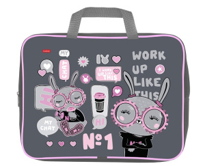 Папка для трудов А4 текстильная В модном чате с ручками