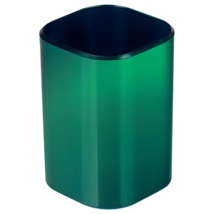 Подставка-стакан СТАММ Фаворит пластиковая квадратная зеленый "хамелеон