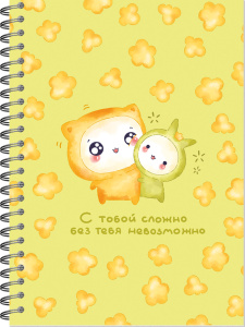 Скетчбук А5 60л 100г/м2 SKETCHBOOK  с жесткой ламинированной обложкой Kawai