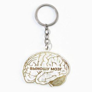 Брелок для ключей Выношу мозг 5 х 6см акрил, металл