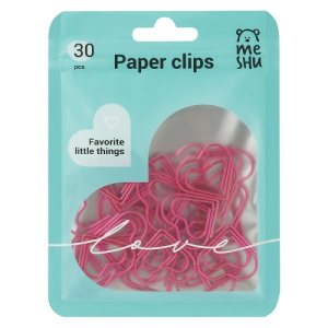 Скрепки фигурные 25мм MESHU Little Hearts 30шт