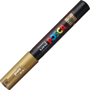 Маркер POSCA PC-1M, золотой, 0,7 мм, пулевидный наконечник