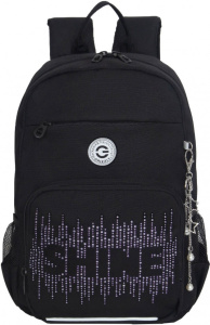 Рюкзак школьный RG-464-3f (/2 черный - серебро)