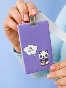 Чехол для бейджа и карт Sweet panda (6,5 х 10,4 см) 