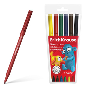 Фломастеры 6 цветов ErichKrause Jolly Friends Super Washable