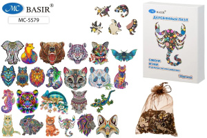 Пазлы деревянные фигурные ассорти  ЖИВОТНЫЕ A3 - 30*40 см