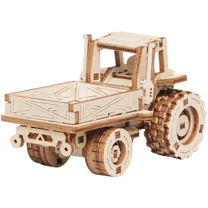 Конструктор деревянный ТРИ СОВЫ Самоходное шасси 9х4х5см 62 детали