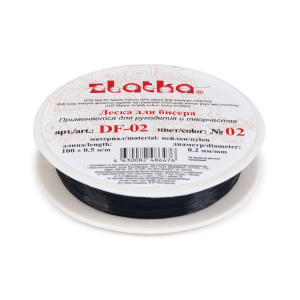 Леска для бисера № 02 черный d 0,2мм 100м DF-02  Zlatka Gamma 
