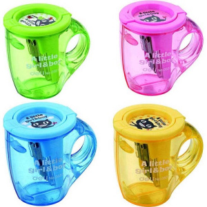 Точилка 2 отверстия Кружка Deli ассорти