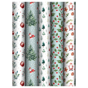 Упаковочная бумага 70х100см MESHU Winter magic 80г/м2