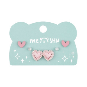 Серьги MESHU розовые 3 пары