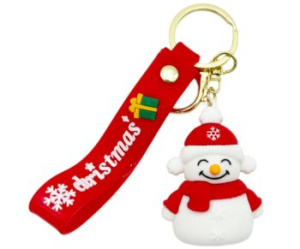 Брелок для ключей Снеговик резиновая фигурка 6см с карабином