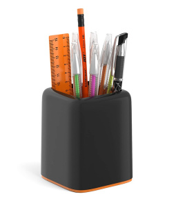 Подставки настольная 9 предметов ErichKrause Forte черная с оранжевой вставкой