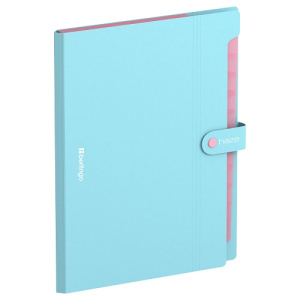 Папка 12 отделений на кнопке А4 Berlingo Haze 600мкм голубая