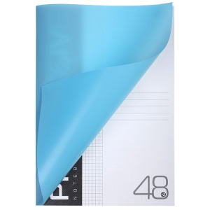Тетрадь А4 48л клетка PROGRESSIVE  бирюзовая пластиковая обложка