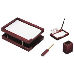 Набор настольный Delucci 4 предмета красное дерево