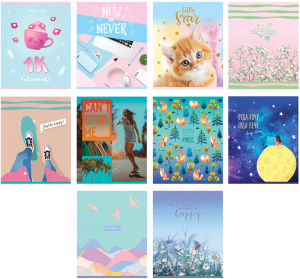 Тетрадь 96л клетка BG Mix-10 Девочки