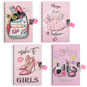 Блокнот А6 48л с замочком и ключиками на спирали Darvish