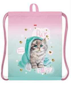 Мешок для обуви Hatber 41х49см 1 отделение с петлей для подвеса Милый котик