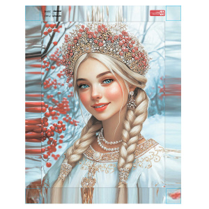 Алмазная  мозаика с частичной выкладкой Русская краса