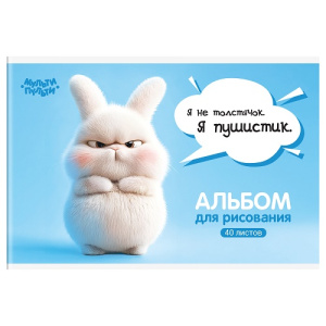 Альбом для рисования 40л А4 Мульти-Пульти Зайчонок Бу на скобе
