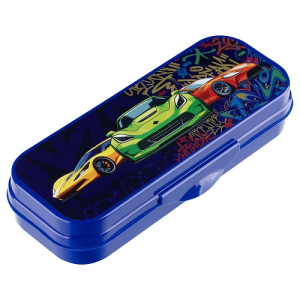 Пенал 215х90х43 СТАММ Машинки темно-синий