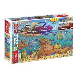 ПАЗЛЫ-ИГРА 1500 элементов А2ф 680х450мм  серия На дне морском