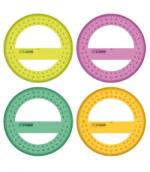 Транспортир 12см. СТАММ 360* неон, ассорти 4 цвета