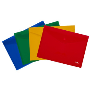 Папка на кнопке  А4 180мкр на кнопке непрозрачная ассорти