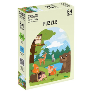 Пазл 64 эл ТРИ СОВЫ Звери у реки