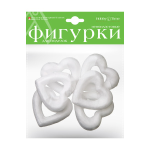 Заготовка из пенопласта Сердечки 50мм 6шт