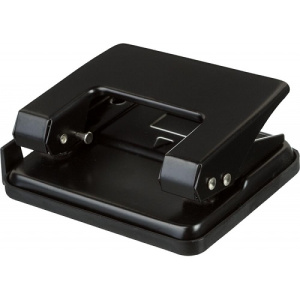 Дырокол до 20 листов металлический с линейкой цвет черный