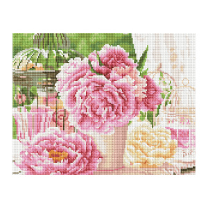 Алмазная мозаика 30x40см Розовые пионы ТРИ СОВЫ