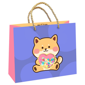 Пакет подарочный 23x18x10см MESHU Puppy с конфетти
