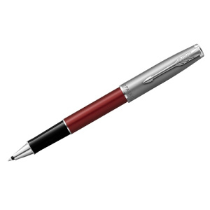 Ручка роллер Parker Sonnet Sand Blasted Metal&Red Lacquer черная 0,8мм