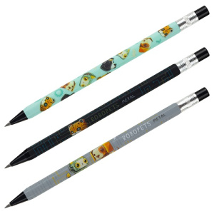 Карандаш механический 2,0мм MESHU Robopets с точилкой для грифеля