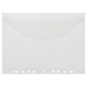 Папка на кнопке с перфорацией А4 180мкм OfficeSpace прозрачная ассорти