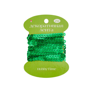 Декоративная лента из пайеток 2м Зеленая