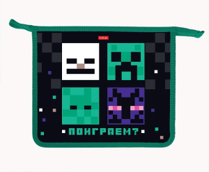 Папка для тетрадей А4 1 отделение 245х340х40мм на молнии Пиксель