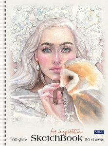 Скетчбук А4 50л 100г/кв.м Принцесса в белом  перфорация на отрыв