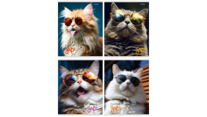 Тетрадь А5 48л клетка Котики и очки