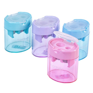 Точилка с контейнером с 2-мя отверстиями Hatber NEWtone Dual Пластиковая Цветная 