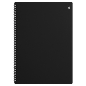 Тетрадь 48л А4 клетка на спирали BG Base пластиковая обложка черный