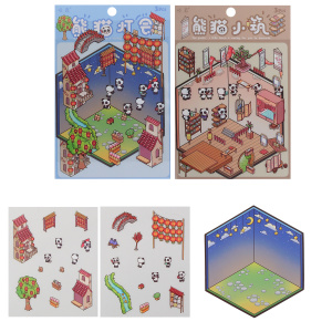 Наклейки румбокс 12,5x15см 3 листа Мастерская панд 