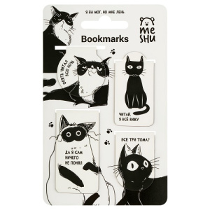 Закладки магнитные для книг MESHU Meme cat 4шт