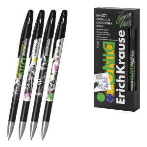 Ручка гелевая 0,5мм синие стираемые чернила ErichKrause R-301 Magic Gel Stick Dino Hobby