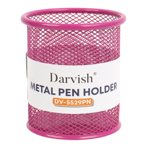 Стакан металлический для канцелярских принадлежностей круглый розовый