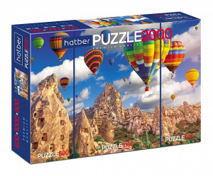 Пазлы-игра 500+1000+ 500 элементов А2 3 картинки в 1 коробке Удивительный мир