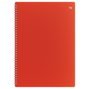 Тетрадь 48л А4 клетка на спирали BG Base пластиковая обложка красный