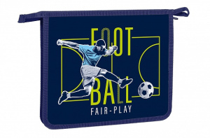 Папка для тетрадей А5 Hatber FOOTBALL пластиковая 1 отделение на молнии